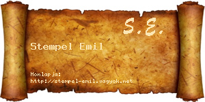 Stempel Emil névjegykártya