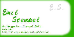 emil stempel business card